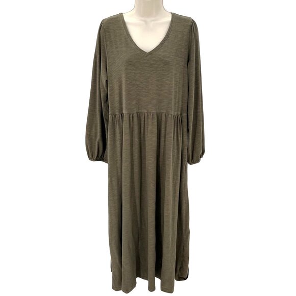 Old Navy Dresses & Skirts - Old Navy Womens Long-Sleeve Fit & Flare Slub-Knit Midi Dress Size L